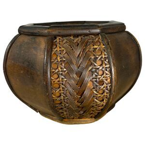 Vintage Wood Woven Handmade Decorative Bowl